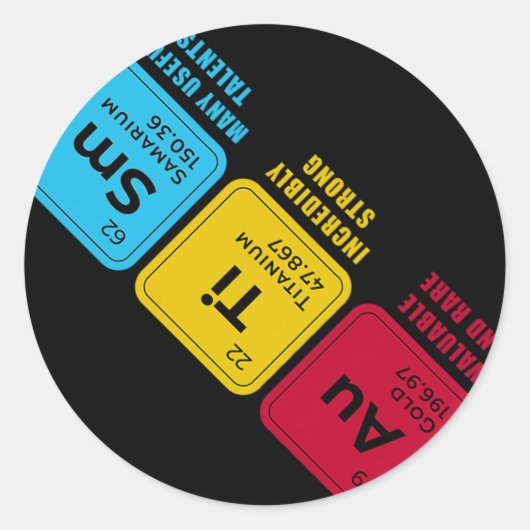 Sticker Rond Eléments Sensibilisation sur l'autisme de table pé (Devant)