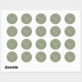 Sticker Rond Eléments simples modernes élégants (Feuille)