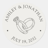 Sticker Rond Eléments simples modernes élégants (Devant)