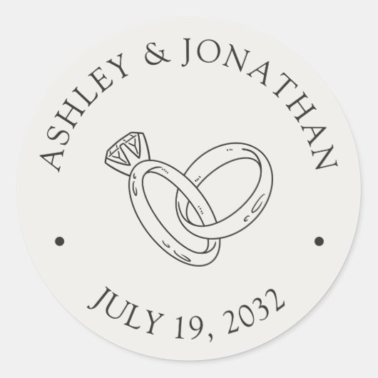 Sticker Rond Eléments simples modernes élégants (Devant)