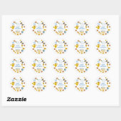 Sticker Rond Éléments traditionnels de Hanukkah Colombe Étoile (Feuille)