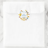 Sticker Rond Éléments traditionnels de Hanukkah Colombe Étoile (Sac)