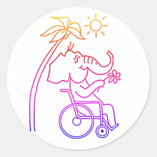 Sticker Rond Éléphant (Devant)