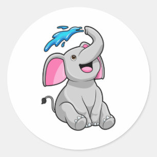 Sticker Rond Eléphant à l'eau