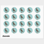 Sticker Rond Eléphant artistique (Feuille)
