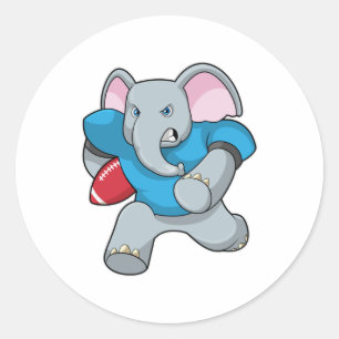 Sticker Rond Elephant au football avec équipement