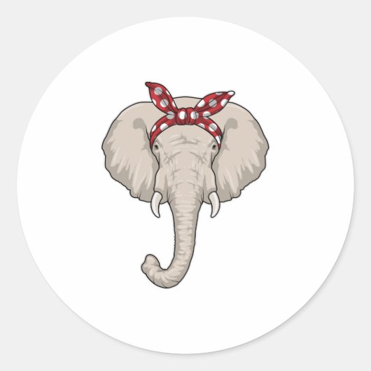 Sticker Rond Eléphant avec Bandana (Devant)