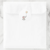 Sticker Rond Elephant avec coeur en Ballon (Sac)