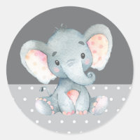 Eléphant Baby shower gris