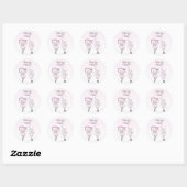 Sticker Rond Eléphant Ballerina Danse Anniversaire (Feuille)