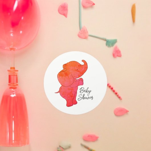 Sticker Rond Eléphant bébé