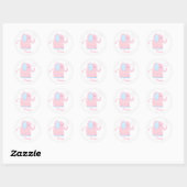 Sticker Rond Éléphant Bébé Merci (Feuille)