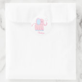 Sticker Rond Éléphant Bébé Merci (Sac)