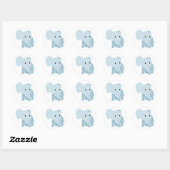 Sticker Rond Eléphant Bébé mignon (Feuille)