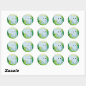 Sticker Rond Eléphant Bébé mignon (Feuille)