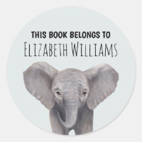 Eléphant Bébé mignon Nom personnalisé École