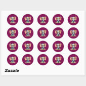 Sticker Rond Éléphant Bébé Sage (Feuille)