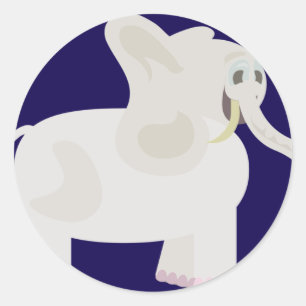 Sticker Rond Eléphant blanc