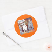 Sticker Rond Éléphant Blanc Drôle Dans La Pièce (Enveloppe)