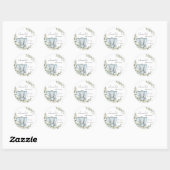 Sticker Rond Elephant Boy Baby shower Favoriser (Feuille)