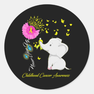Sticker Rond Eléphant Cancer de l'Enfance - Cancer de l'Enfance
