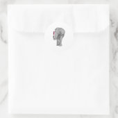 Sticker Rond Elephant comme coiffeur avec peigne (Sac)