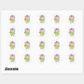Sticker Rond Elephant comme pompier avec Proboscis (Feuille)