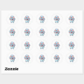 Sticker Rond Elephant comme serveur avec Plattre (Feuille)