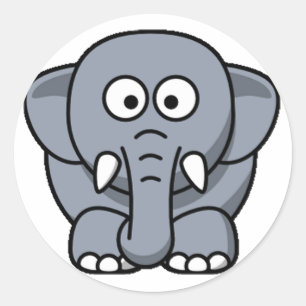 Sticker Rond Eléphant Cuter