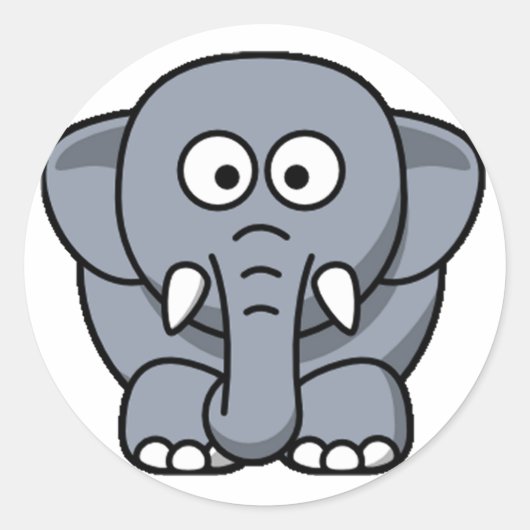 Sticker Rond Eléphant Cuter (Devant)