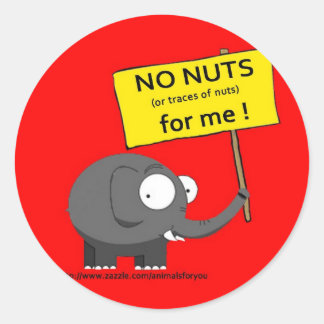 Sticker Rond Eléphant d'allergie à la noix