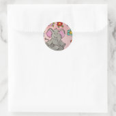 Sticker Rond Eléphant dans la méditation (Sac)