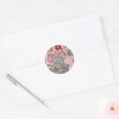 Sticker Rond Eléphant dans la méditation (Enveloppe)