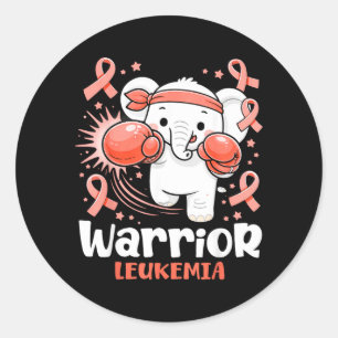 Sticker Rond Éléphant de boxe mignon de sensibilisation à la le
