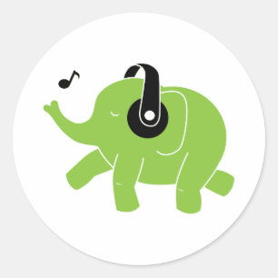 Sticker Rond Éléphant de danse