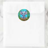 Sticker Rond Éléphant de dessin animé (Sac)
