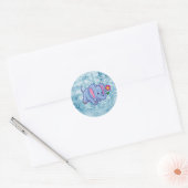 Sticker Rond Éléphant de dessin animé mignon (Enveloppe)