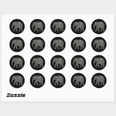 Sticker Rond Éléphant de Florale (Feuille)