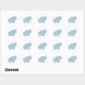 Sticker Rond Eléphant doux (bleu) (Feuille)