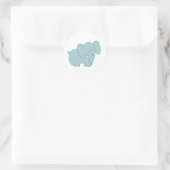 Sticker Rond Eléphant doux (bleu) (Sac)