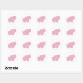 Sticker Rond Eléphant doux (rose) (Feuille)