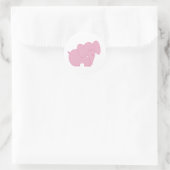 Sticker Rond Eléphant doux (rose) (Sac)