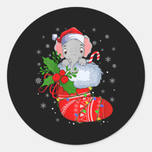 Sticker Rond Eléphant Drôle Des Femmes Dans Les Chaussettes De