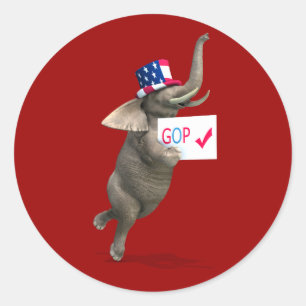Sticker Rond Éléphant du GOP