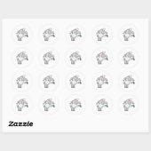 Sticker Rond Elephant en chef avec shaker de sel (Feuille)