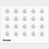 Sticker Rond Elephant et collant lapin (Feuille)
