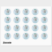 Sticker Rond Elephant Golf Boy Cute Baby shower (Feuille)
