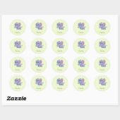 Sticker Rond Éléphant gris mignon vert (Feuille)