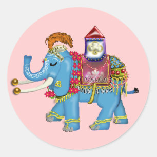 Sticker Rond éléphant indien