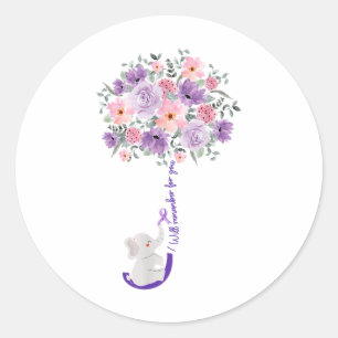 Sticker Rond Elephant Je Me Souviendrai Pour Vous Tournesol Vio